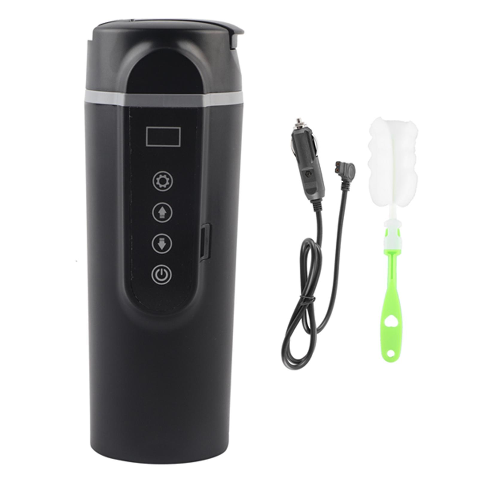 Car Heating Bottle Stainless Steel Universal LCD Intelligent Temperature Display 500ml 12‑24V