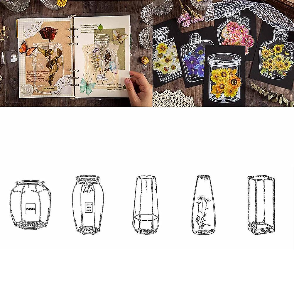 20 Pcs Clear Dried Flower Bookmarks, DIY Cute Bookmarks, Glassware Stickers