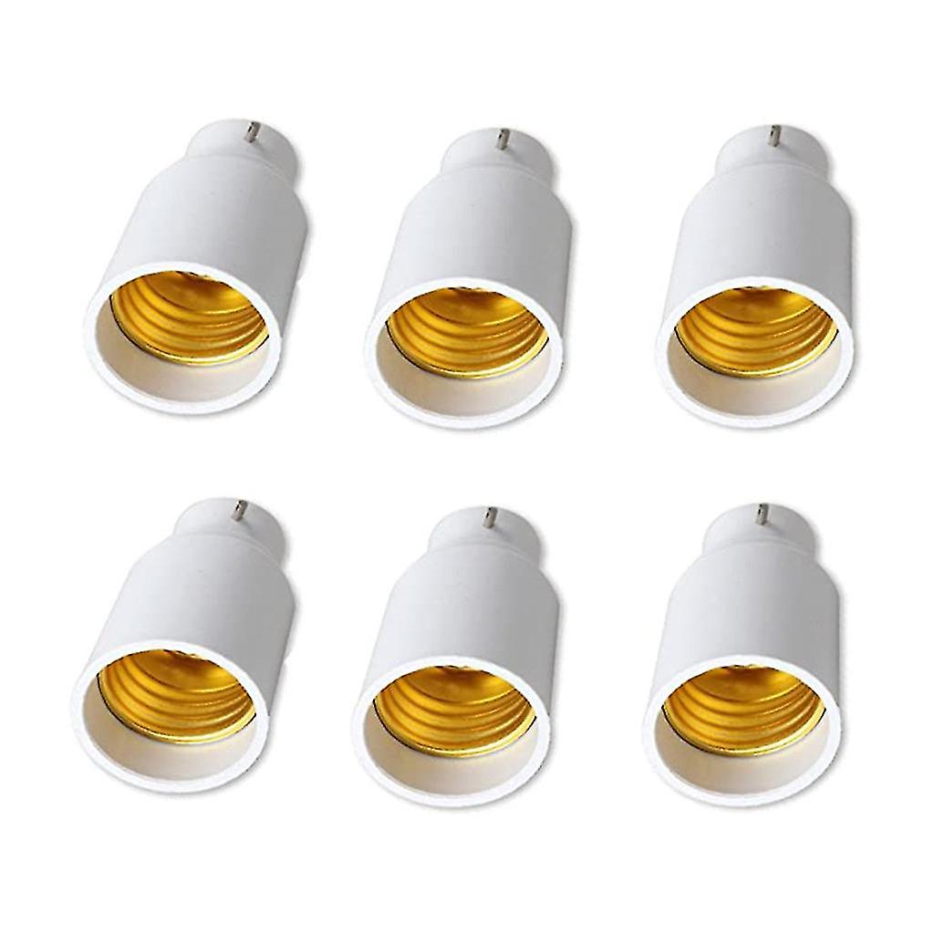 B22 till E27 lampadaptrar 6-pack lamphållare konverter sockel lamphållare adapter