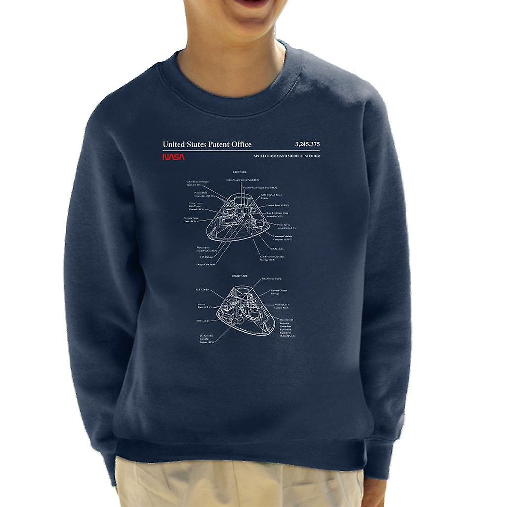 NASA Apollo Command Module Interior Blueprint Kid's Sweatshirt