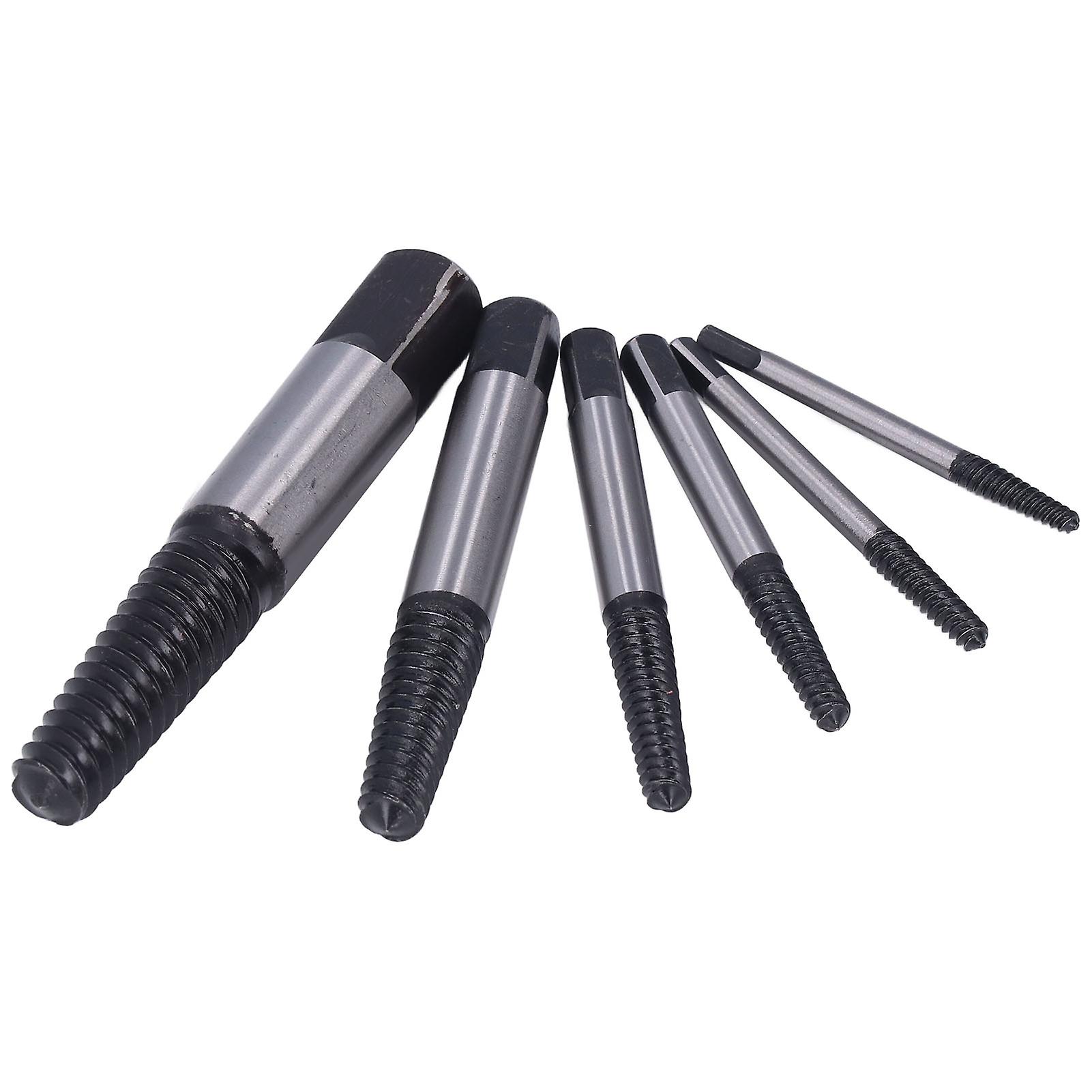 6Pcs Screw Extractor Efficient Fast Carbon Steel Lightweight Portable Screw Removal Tool for Broken Screw