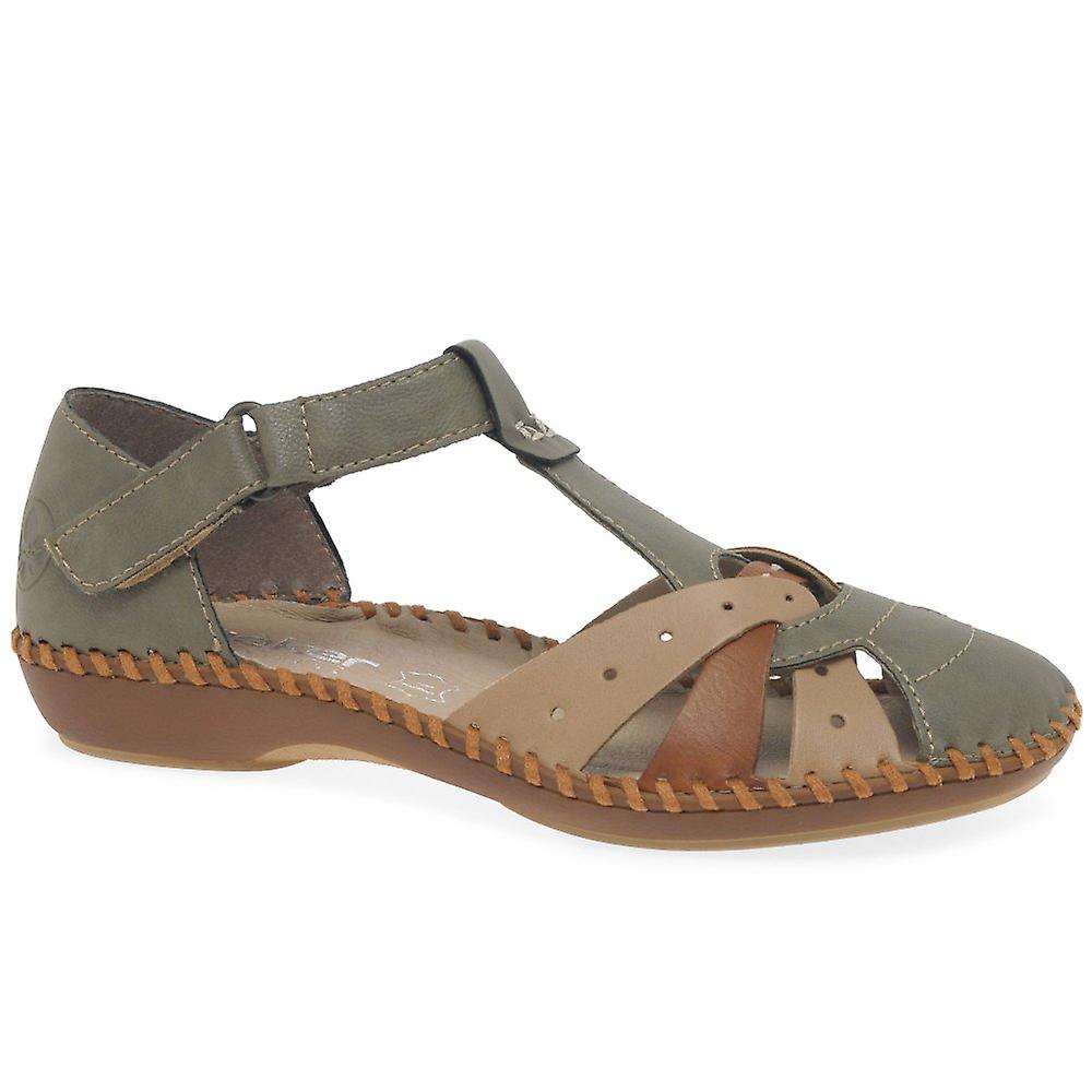 Sandali donna Rieker Maria Oliva/beige/argilla 6.5 Uk/40 Eu
