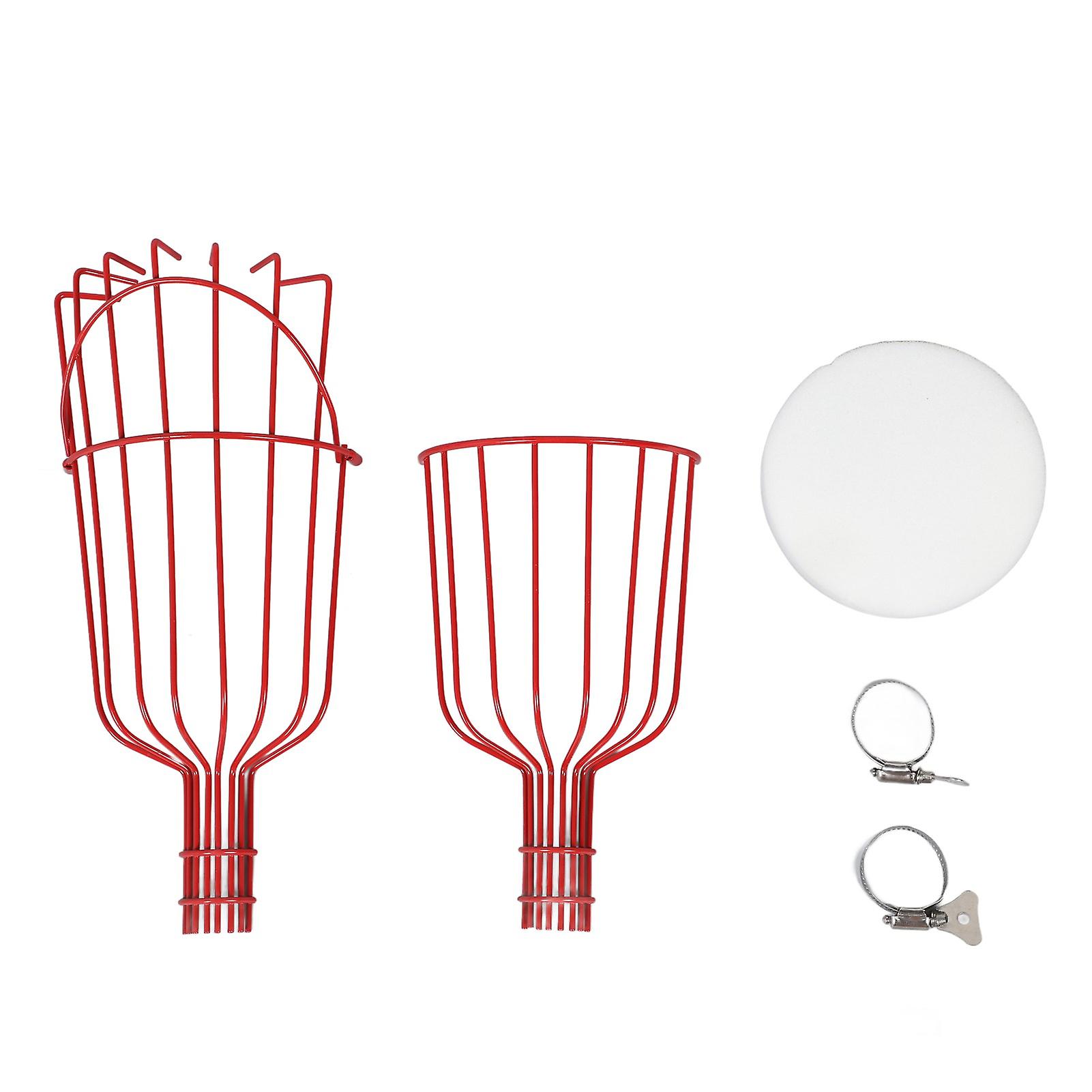 Detachable Fruit Picking Basket, Rustproof, Multifunctional Fruit Picking Tool, 3cm Diameter Pipe Accessory, Red