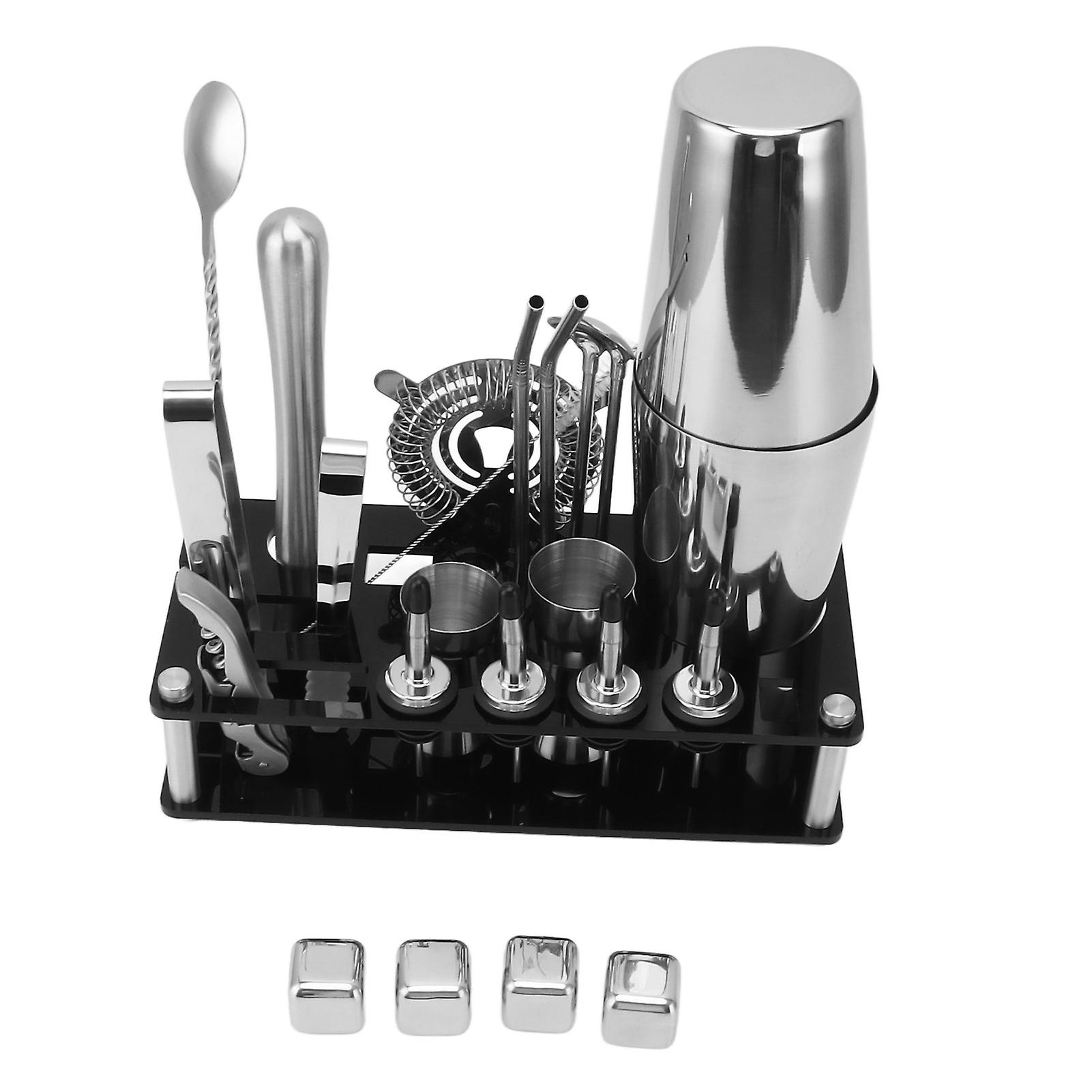 23Pcs Cocktail Shaker Set, Bartender Cocktail Kit, Professional Stainless Steel Bar Tool Set with Acrylic Stand