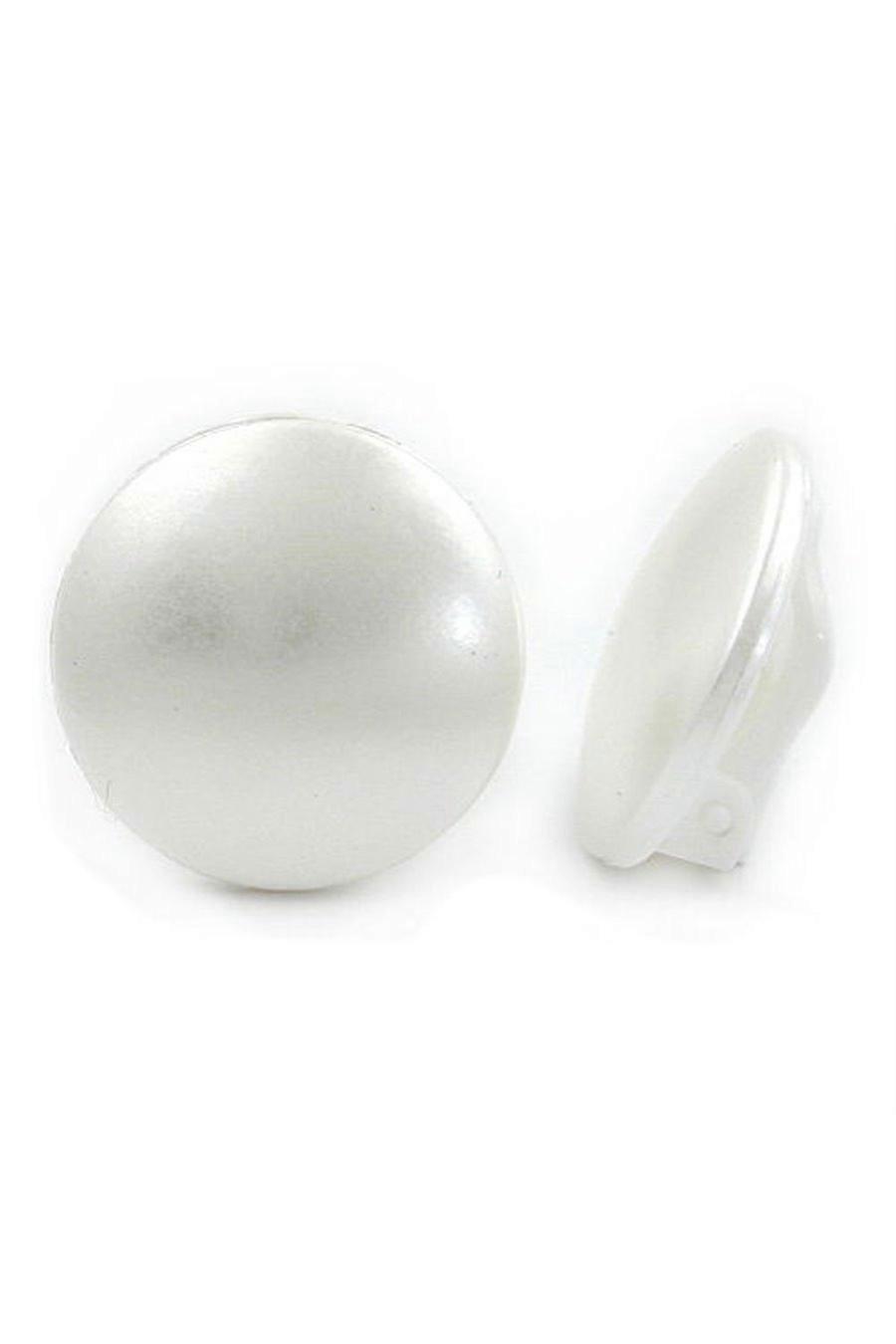 Clip-on Earring Round Pearl Look Plastic - Gl02756