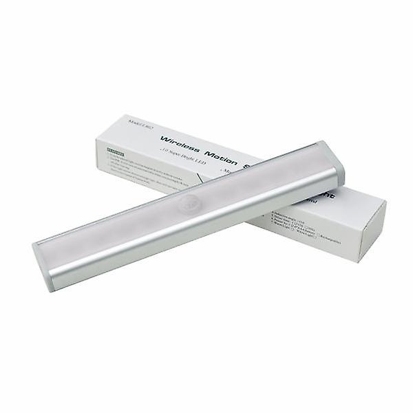 Wireless Pir Motion Sensor 10 Led Warm Light Cabinet Wardrobe Night Lamp