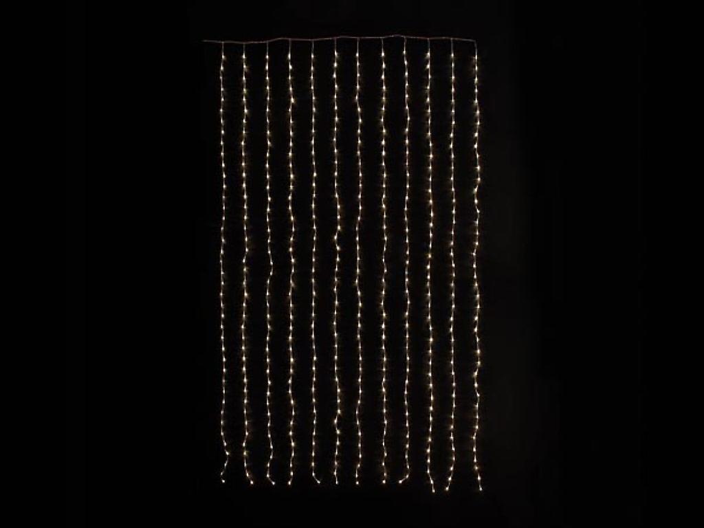 Cascade Light Led - 1.5 x 2.5 m - 286 warm white bulbs - transparent wire - modulator - 24 V