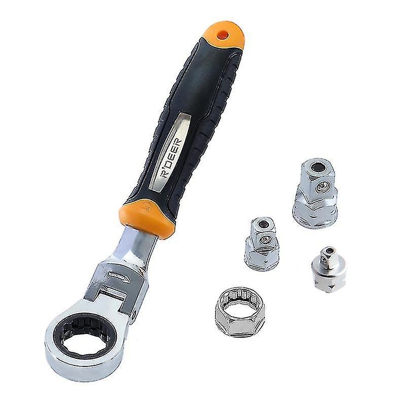 Adjustable Torque Wrench with Ratchet and Multiple Socket Sizes