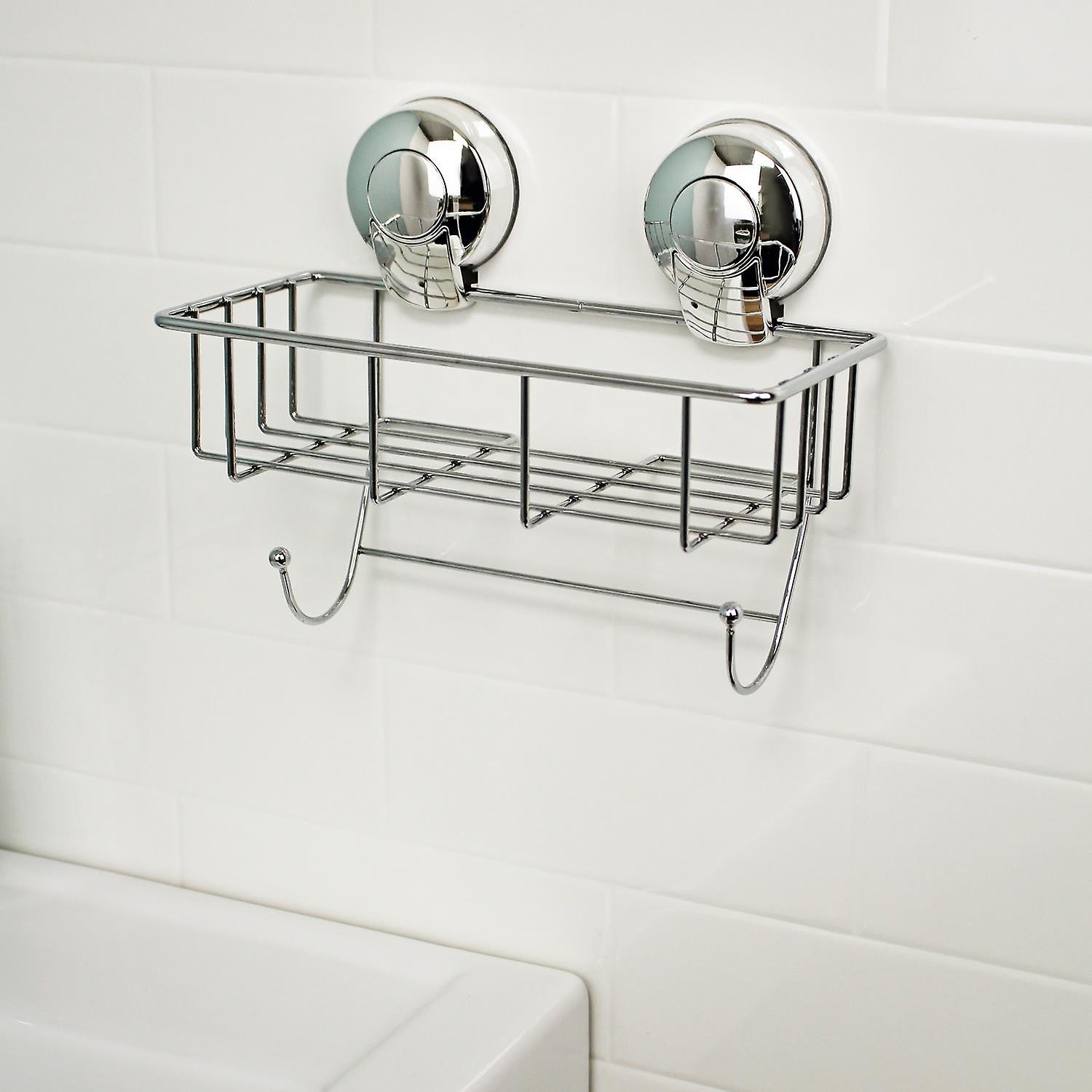 Suctionloc Chrome Sponge Basket Bathroom Accessory