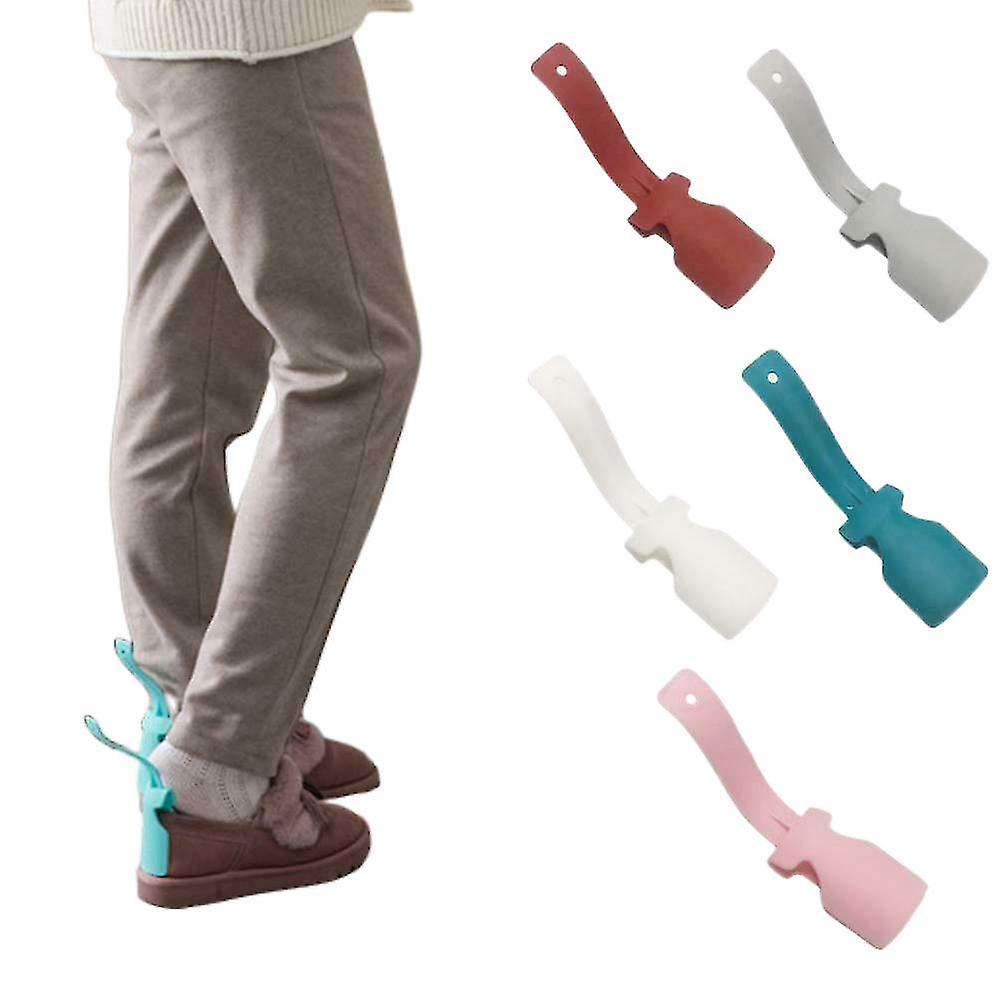 2x Shoe Helper Handled Plastic Lazy Shoe Horn Easy On&off Shoes Lifting Helper