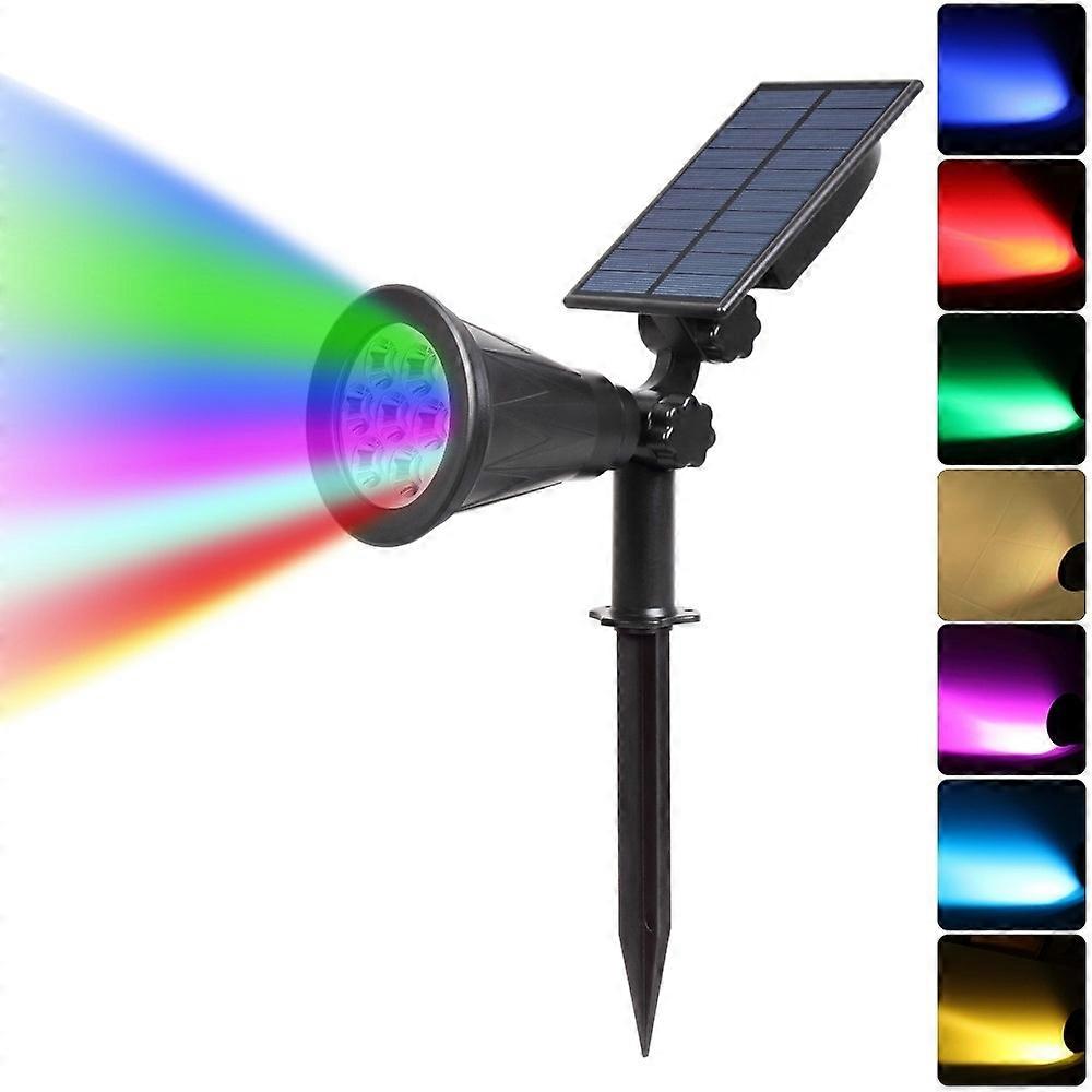 2-in-1 4 LED Solar Spotlight Adjustable Wall Light