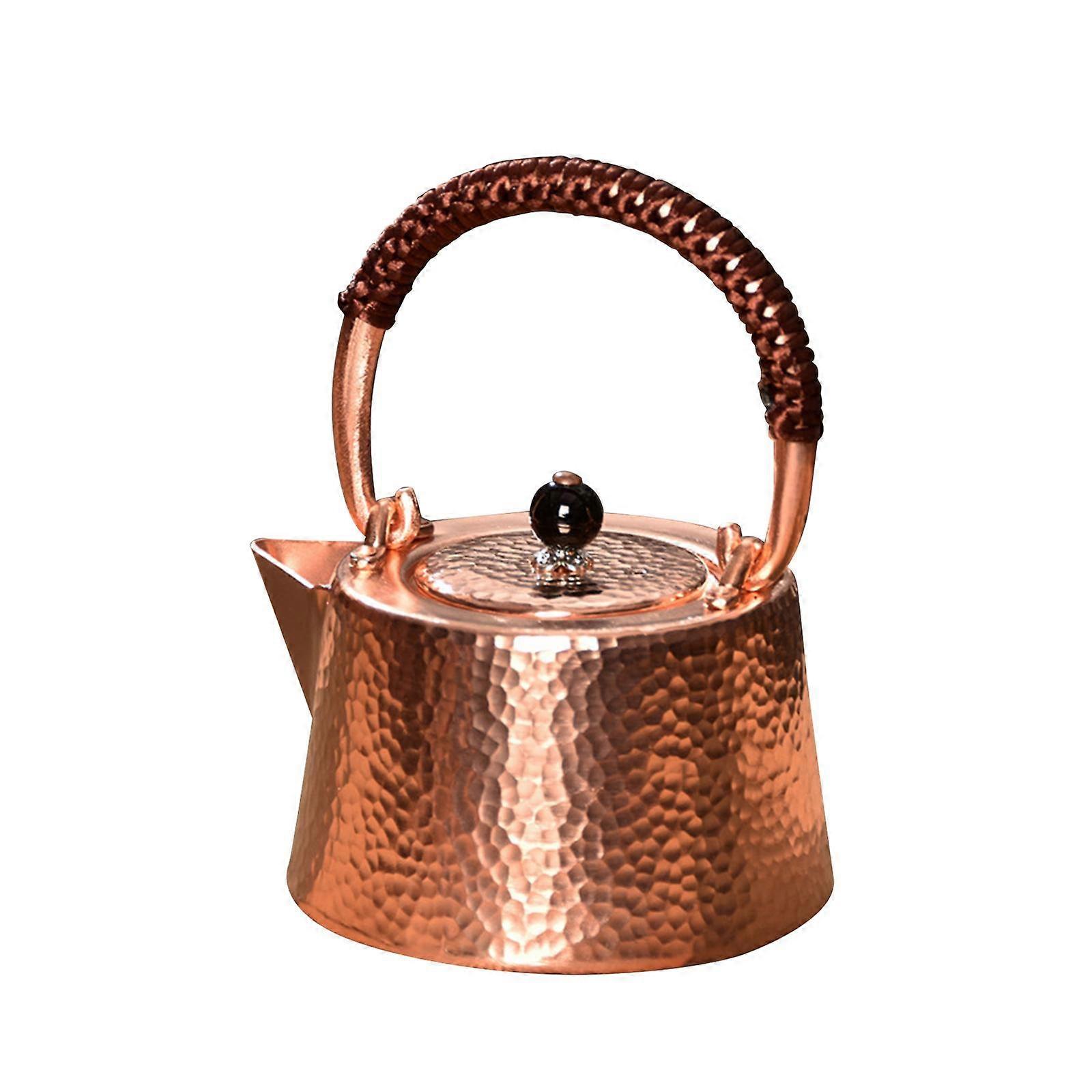 Copper Teapot 350ml with Handle Kung Fu Tea Pot for Camping Household Picnic Style A