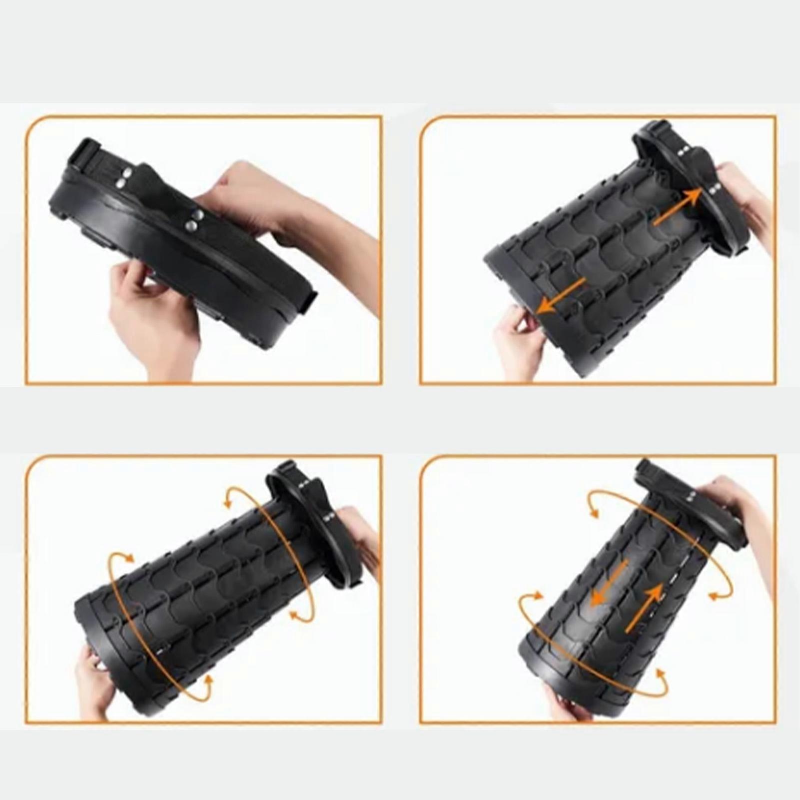 Retractable Folding Stools Height Adjustable Hard Wearing Telescoping Stool with Retractable Shoulder Straps for Camping 