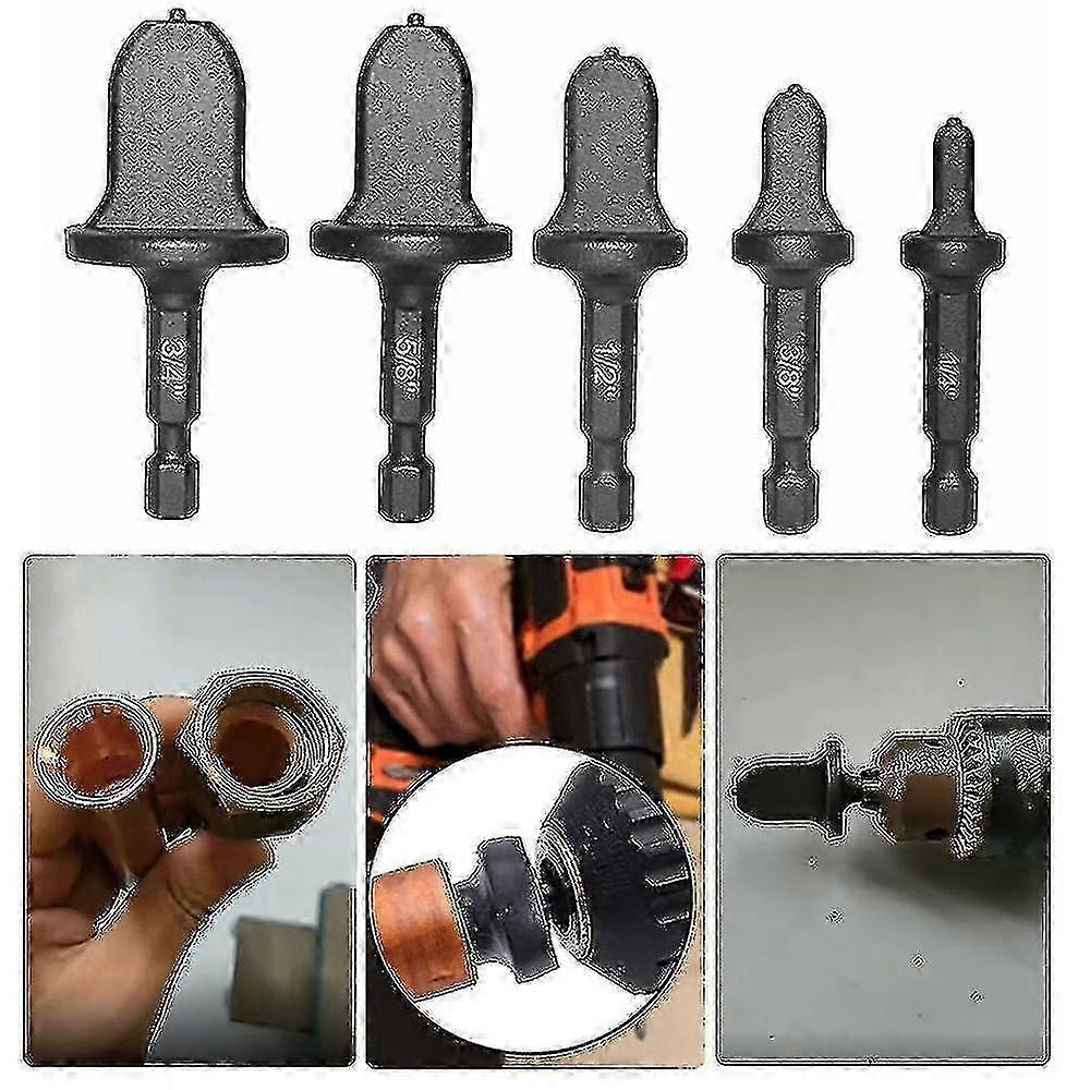 5 Pack Hex Handle Pipe Dilator HVAC Tools Air Conditioner Crimp Swivel Flaring Kit_Feb