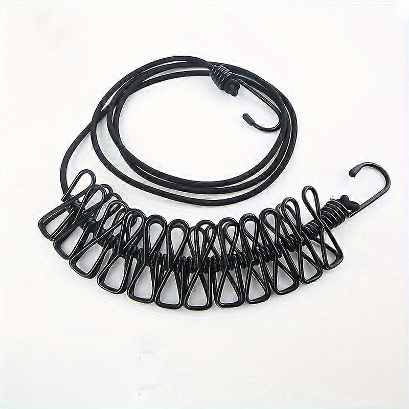 Windproof, Portable Clothesline 72.8in - Retractable, Durable with 12 Clothespins, Ideal for Home & Travel, Indoor/Outdoor Use