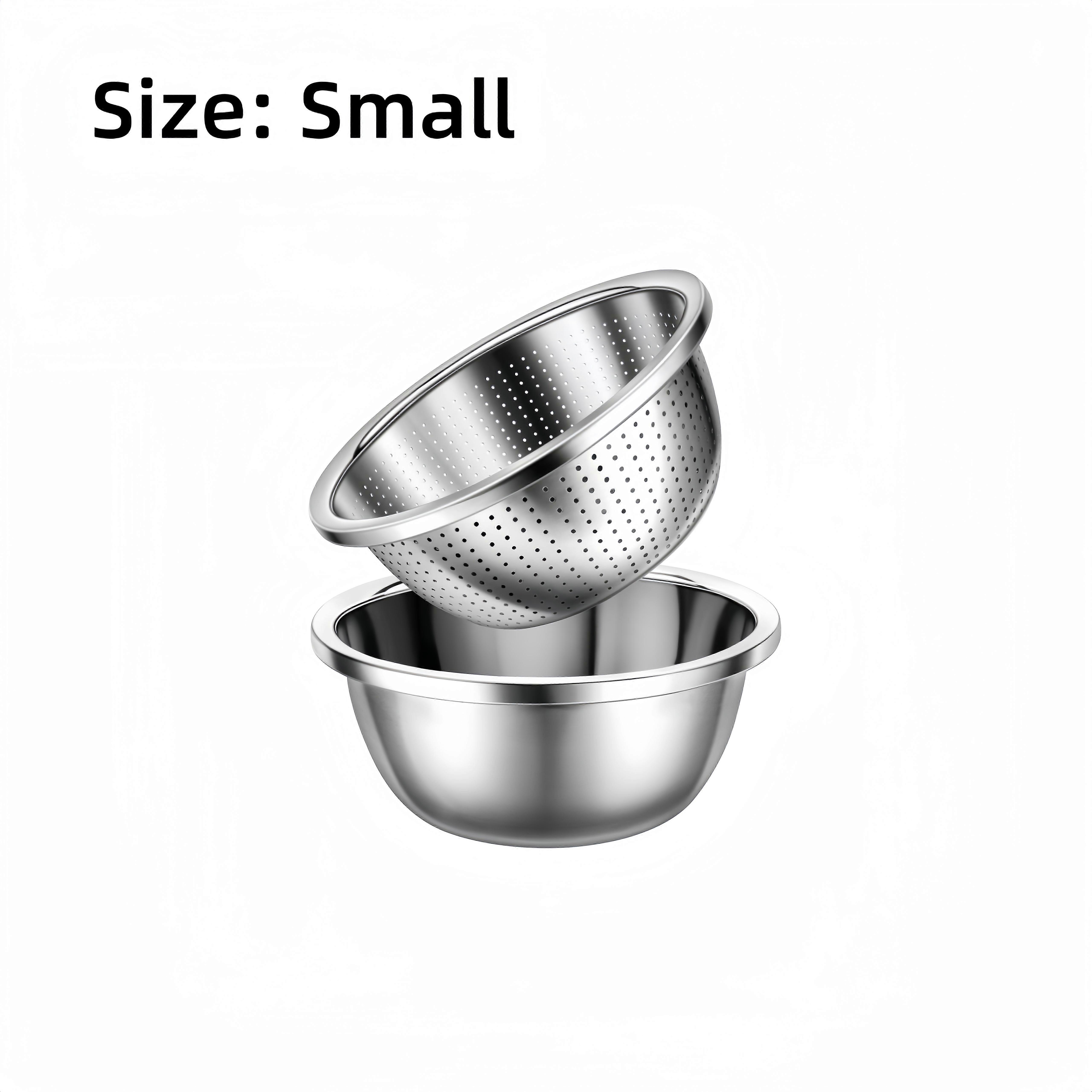 Stainless Steel Colander Set with Mixing Bowls - Perfect for Washing Vegetables, Fruits, Rice, and Draining Cooked Pasta - Durable and Long-Lasting Us