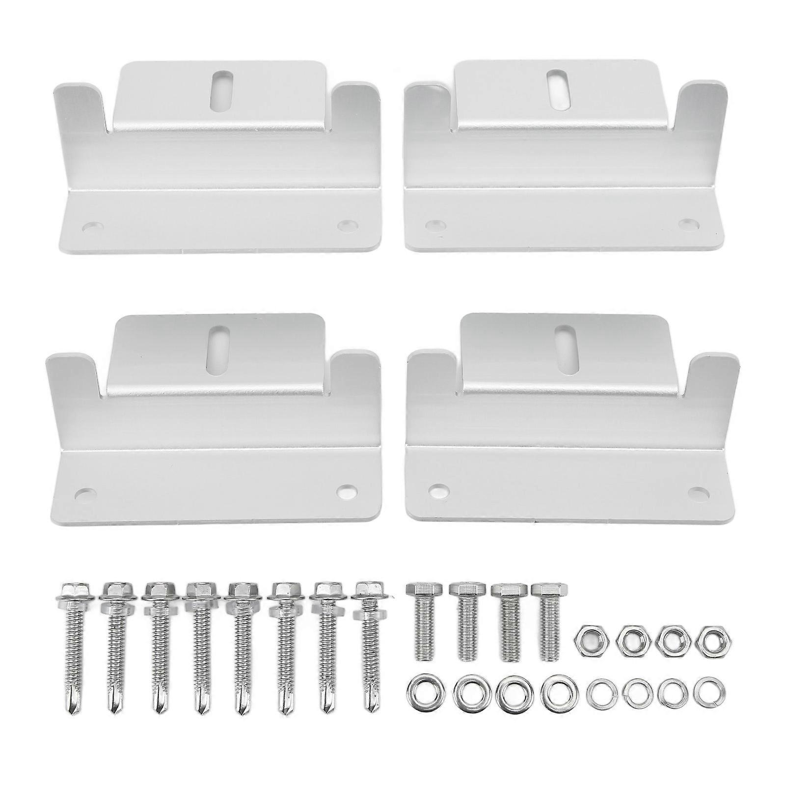 4pcs Solar Panel Mounting Z Bracket Kit Off Gird Roof Installation Set For Rv Yacht Flat Roof