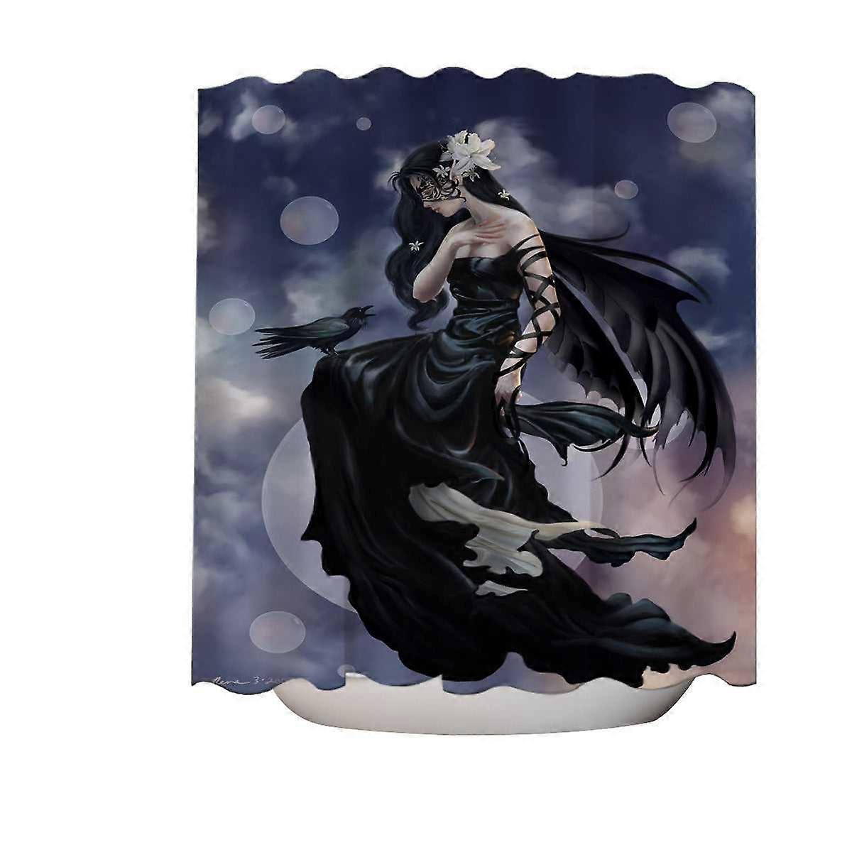 奇幻艺术品黑暗天空仙女浴帘