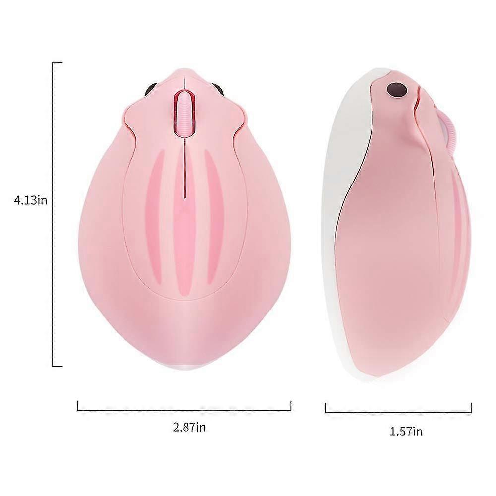 Wireless Mouse Cute Hamster Shaped Computer Mouse 1200dpi(pink)