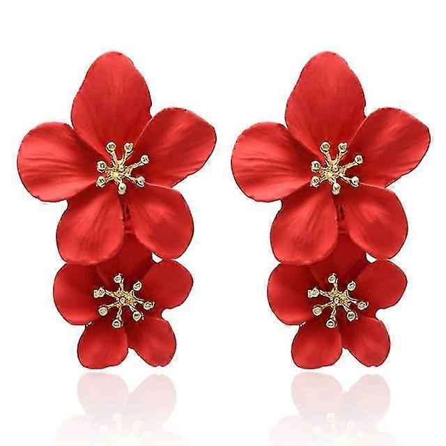 Acrylic Red Earrings For Women