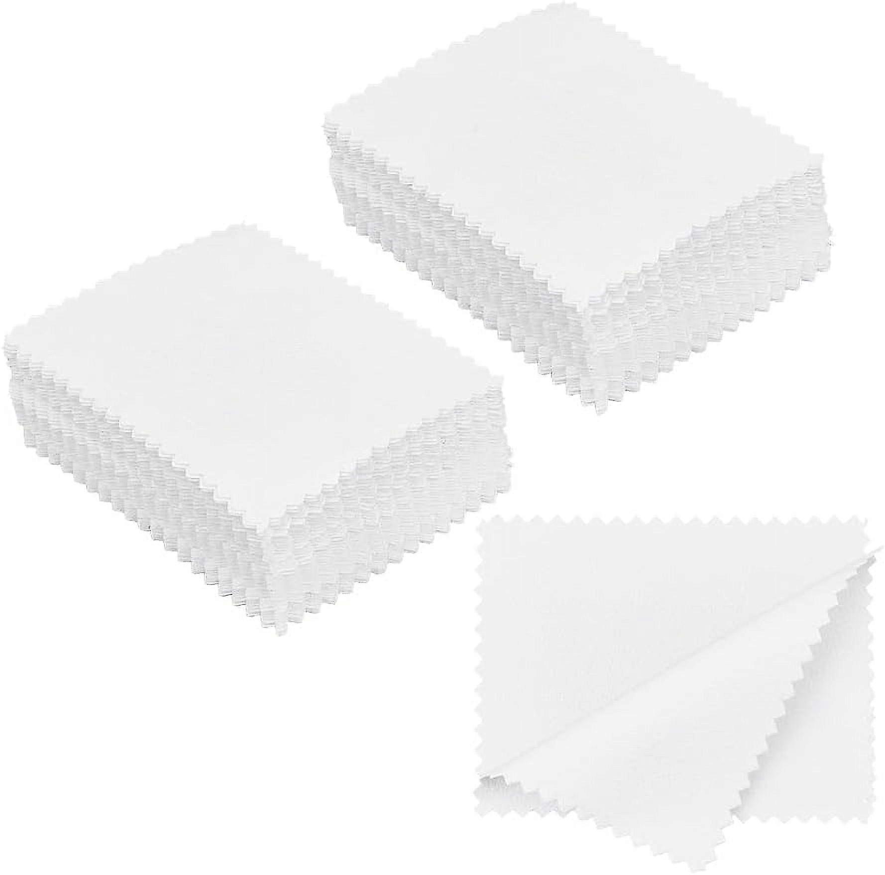 100 Pcs Jewelry Cleaning Cloth 3.15x2.36 Inch Silver Polishing Cloth for Jewelry White Jewelry Cleaner for Silver Gold Brass and Platinum Jewelry Glas