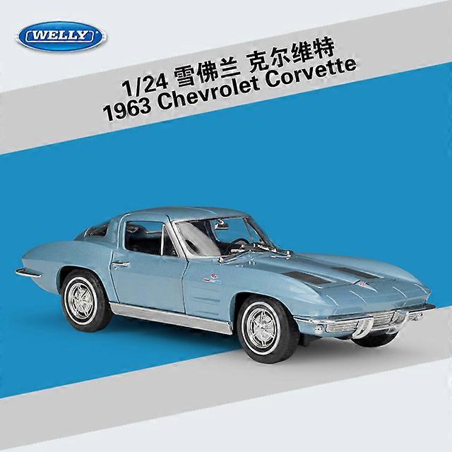 1:24 Chevy 1963 Corvette Corvette Sports Car Imitation Alloy Model Toy Gift Collection Display