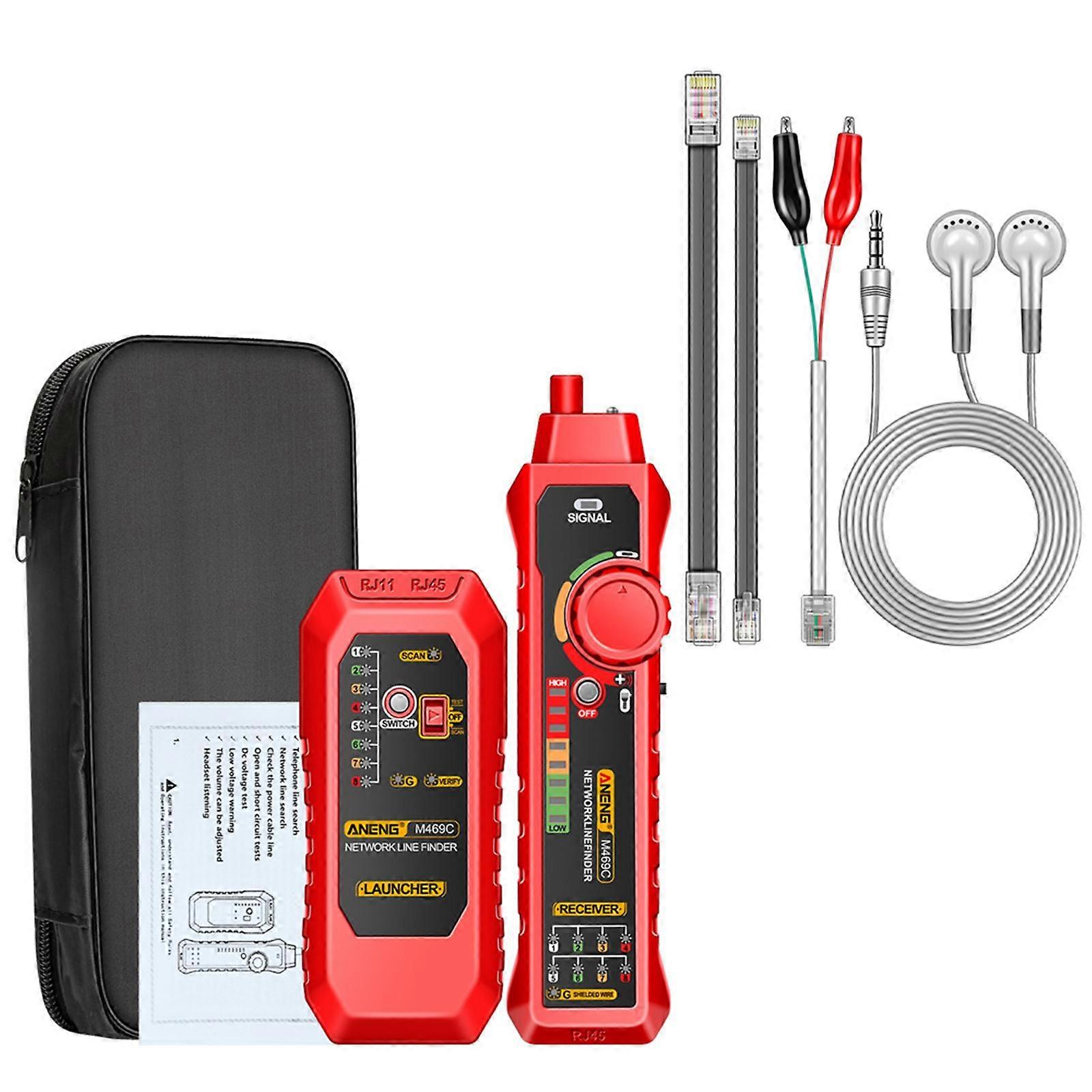 Network Cable Tester LED Lamp Portable Multipurpose for Office Network Cable Red