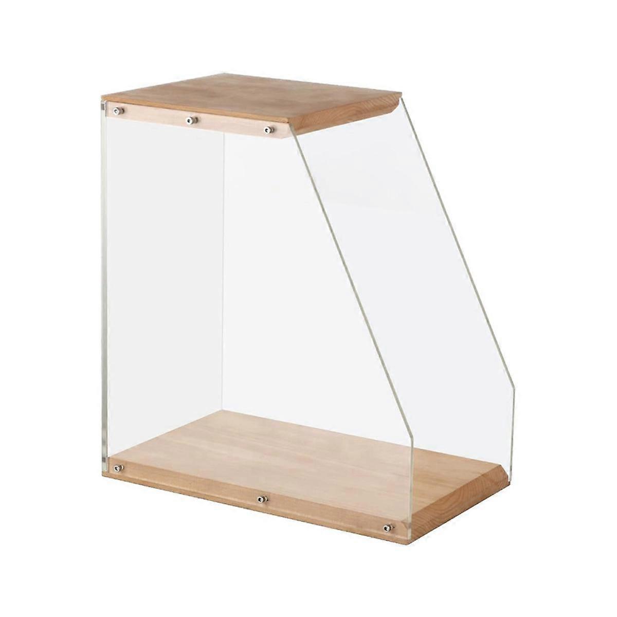 Record Storage Holder Solid Wood Display Rack Holds 40+ Album Desktop Organizer Stand for Books Mag