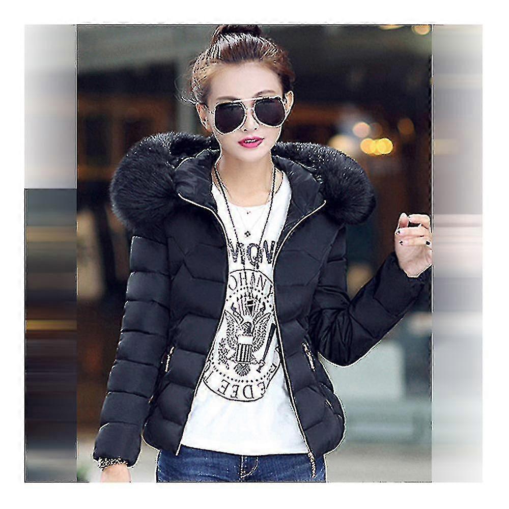 Invierno Slim Chic Fur Collar Short Down Coat Mujer Con Capucha