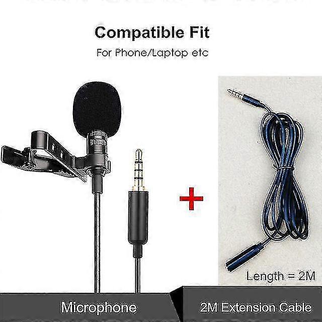 portable lavalier microphone condenser clip-on lapel wired mini