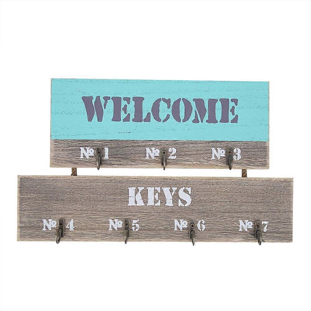 Rustic Wall Keys Box Storage Hook Holder Decorative Keys Organizer Hanger(Green)