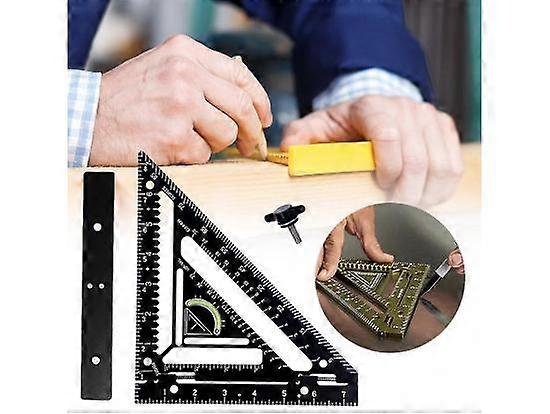 Adjustable Square Tools Carpentry Squares Aluminum Triangle Ruler w/ Jig Block,50% Offer