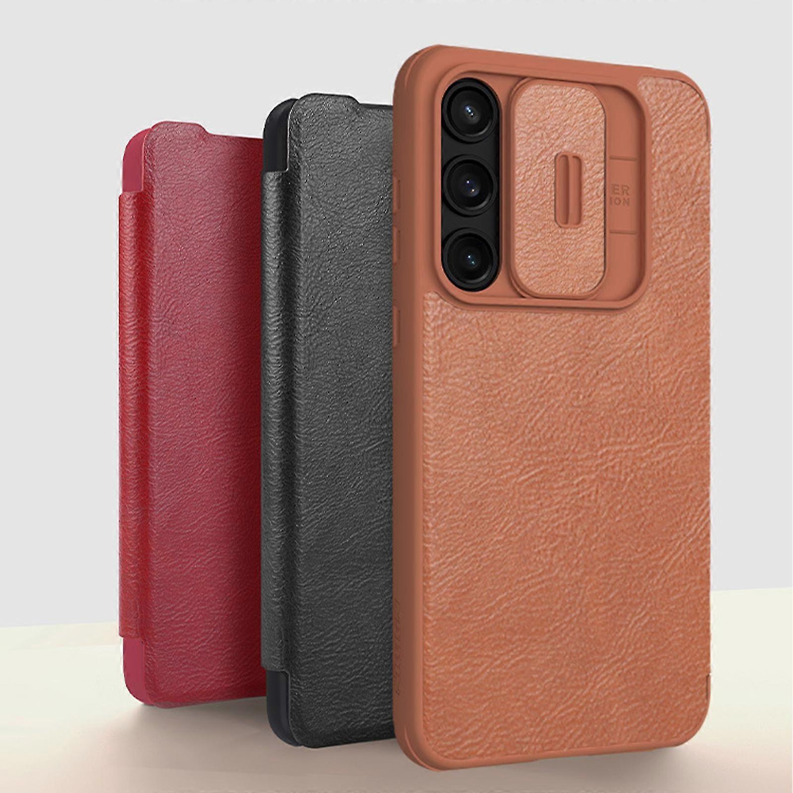 Case for Samsung Galaxy A55 with Camera Cover and Card Holder, PU Leather Flip Cover Case with Slide Camera Protection, Durable Shockproof Cover