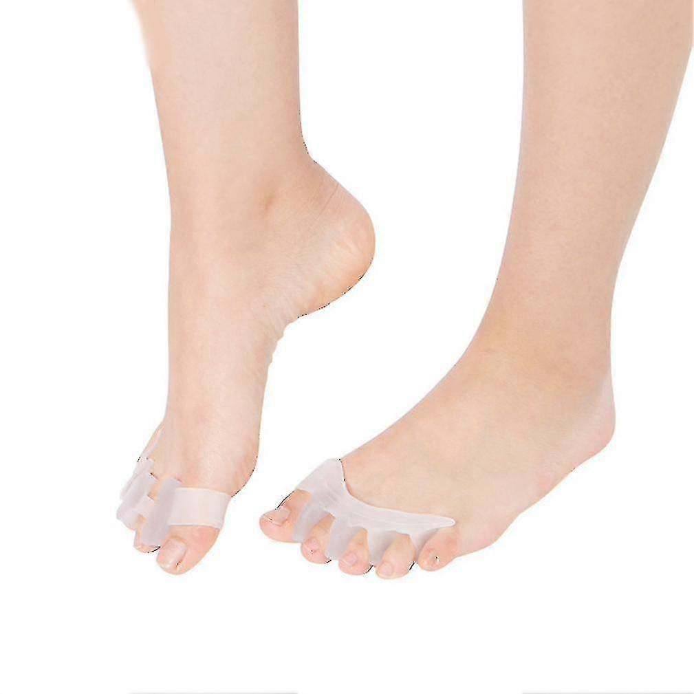 Hmwy-2pcs White Valgus Corrector Separator Five Toes Separate Overlapping Toe Care Pinch Protector