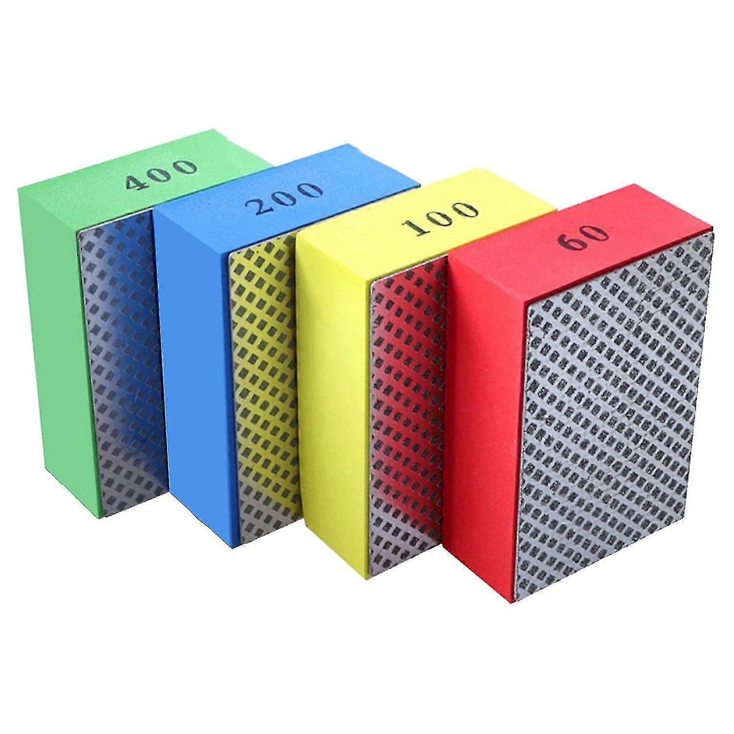 4pcs Diamond Hand Polishing Pads For Ceramic Tile Glass Grinding,sanding Polishing Grinding Block 6