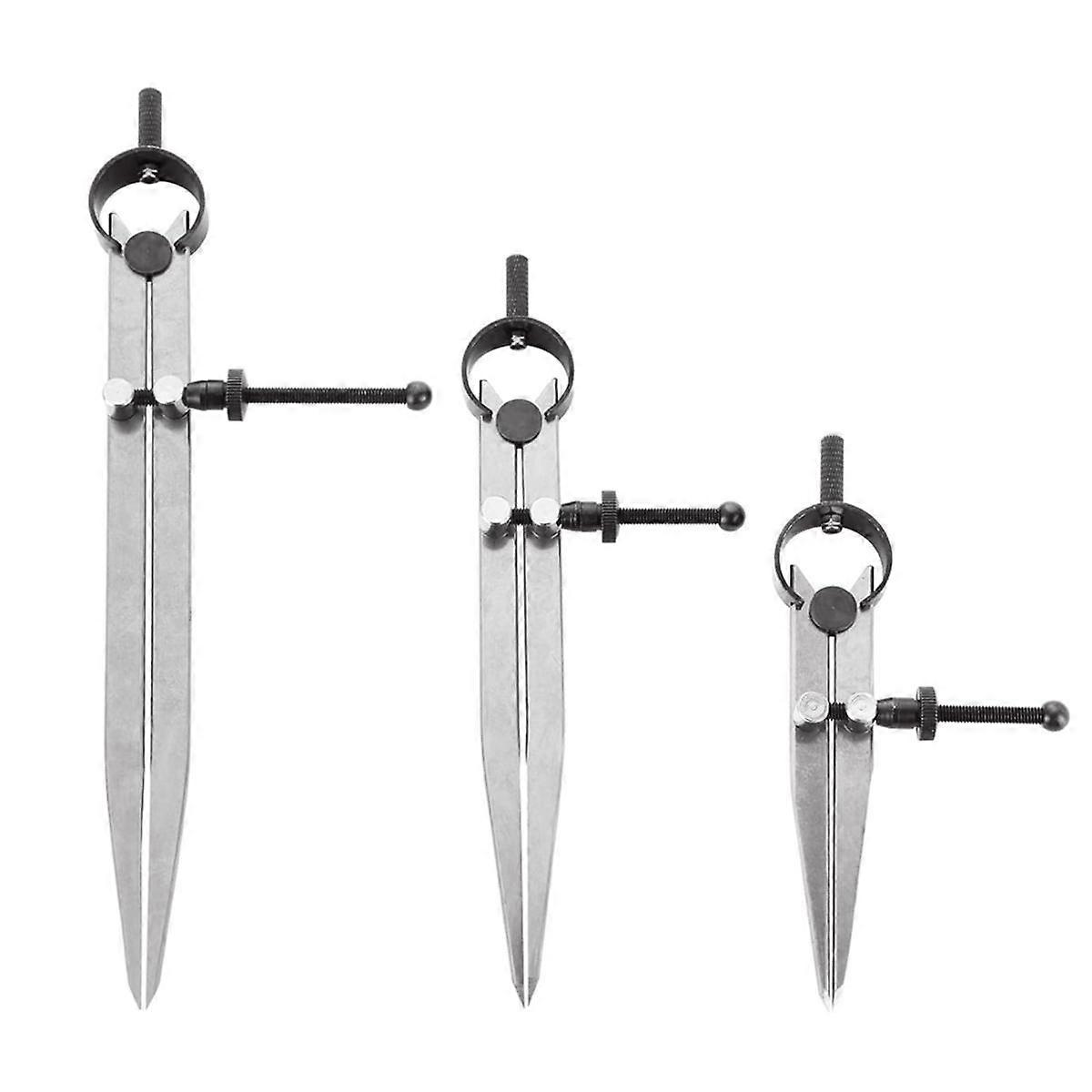 3 Pieces Adjustable Lockable Spring Wing Divider 4/6/8 Inch Carbon Steel Caliper Measuring Tool Lea
