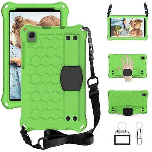 For Samsung Galaxy Tab A7 Lite 8.7 (2021) T220/T225 Honeycomb Design EVA + PC Four Corner Shockproof Protective Case with Strap