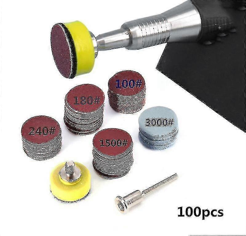 100db 1inch 25mm csiszolótárcsák Pad 100-3000 szemcsés csiszolópad készlet Dremel forgó szerszám csiszolópapír tartozékok