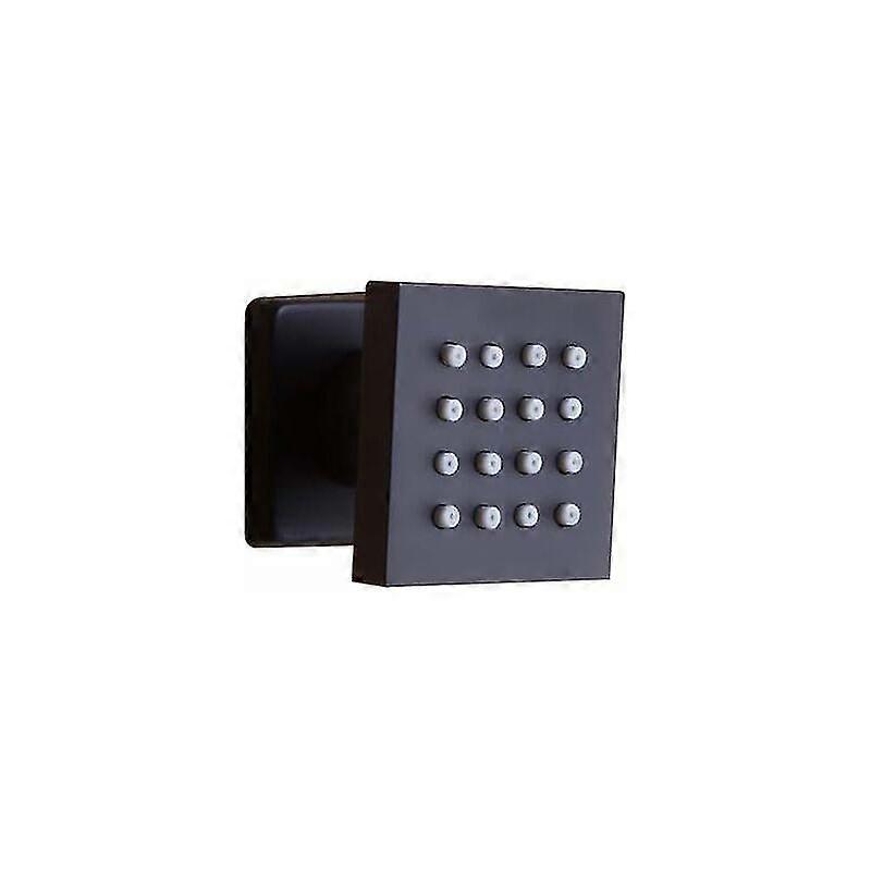 Full-jet Wall-mounted Shower, 16-jet, Square, Single-function, Matte Black