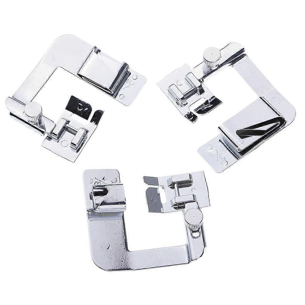 3Pcs Rolled Hem Curling Presser Foot Feet For Sewing Machine