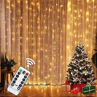 Guirlande Lumineuse Rideau 300 LEDs - 3x3 Mètres - 8 Modes D'éclairage - Intérieur