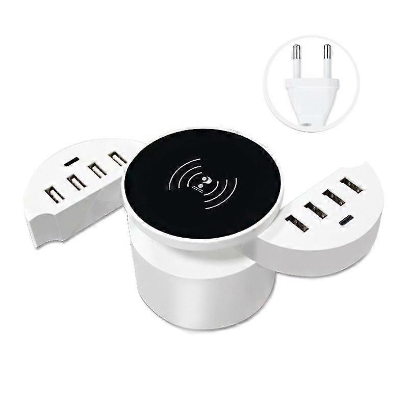 10 Port Type-c Usb Wireless Charge Multiple Mobile Device Charging Station Power Dock Multi Device Charger Organizer