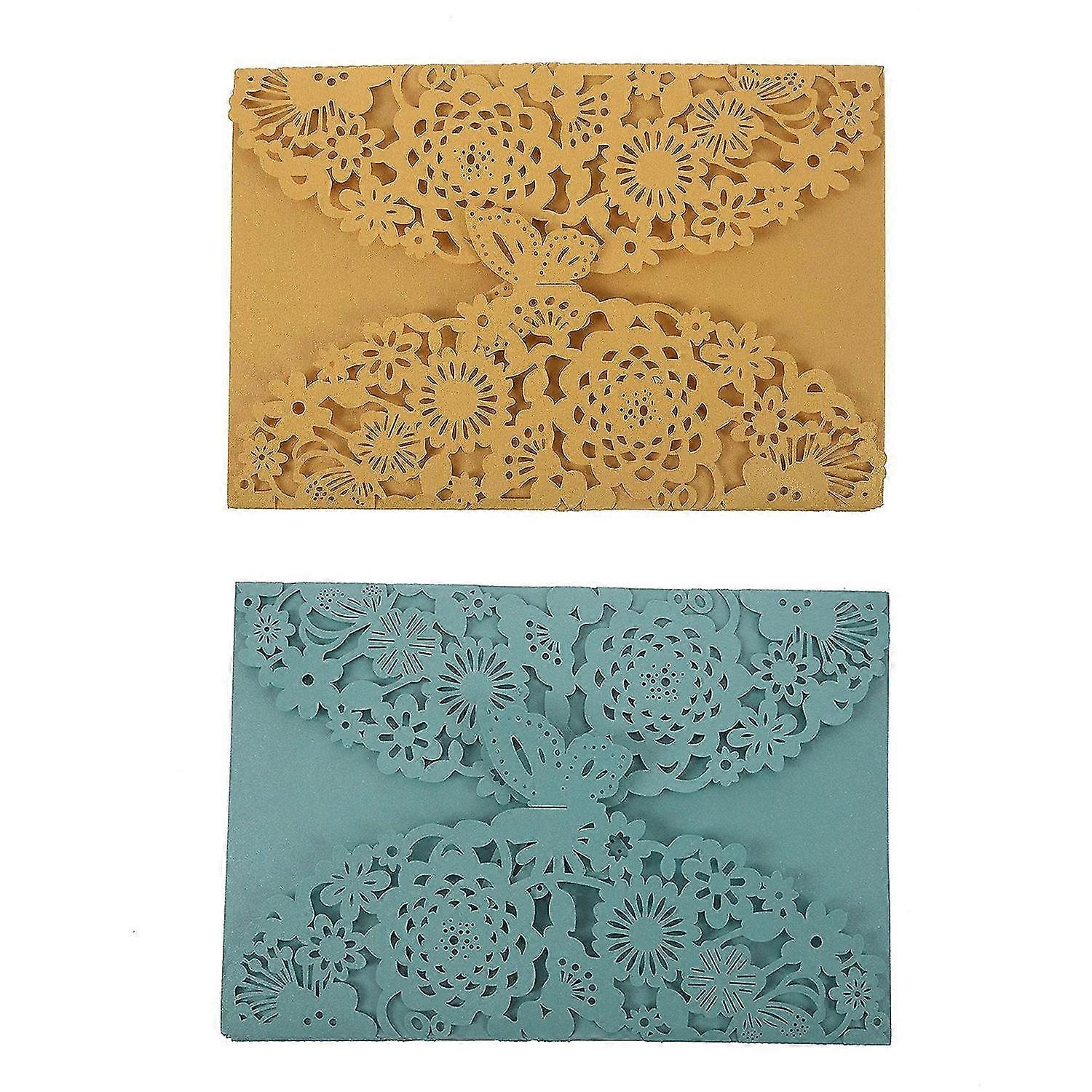 20pcs Delicate Carved Butterflies Romantic Wedding Party Invitation Card Envelope Invitations For W