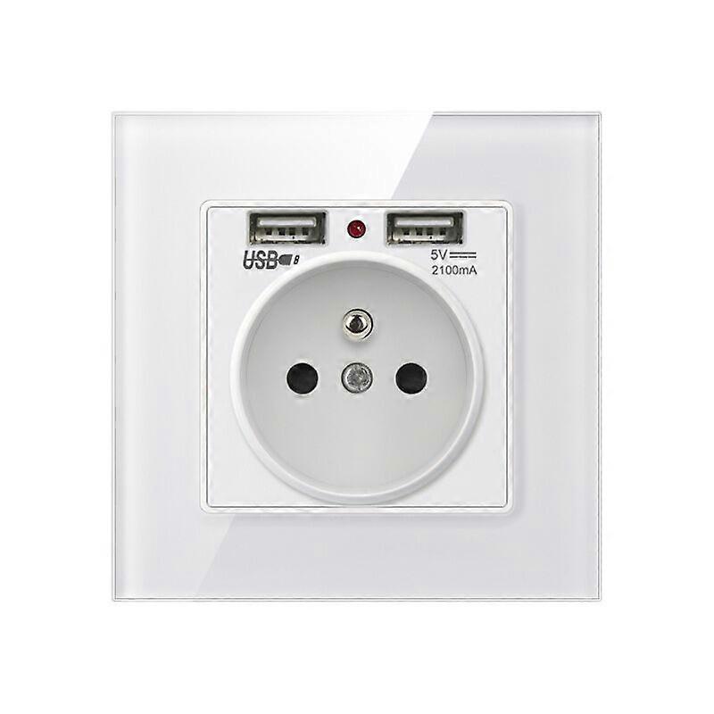Wall Socket, Wall Electrical Socket with Dual USB -1 pcs86*86*35mm