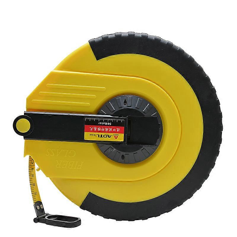 Professional 50m tape with impact-resistant ABS shell, high-strength fiberglass tape and in-pivot winding system