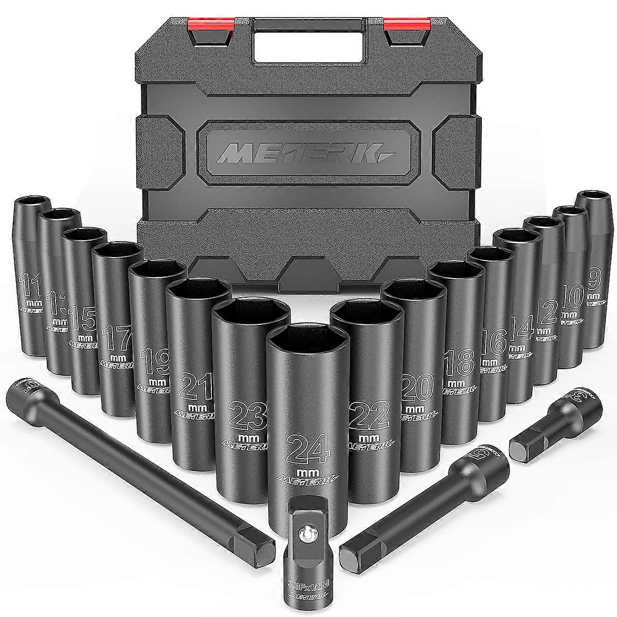 Set socket de impact 1/2" Drive Metric Deep Impact Socket Set pneumatice cheie cap de anvelope Removal Tool Socket Head Kit hand Tool Set