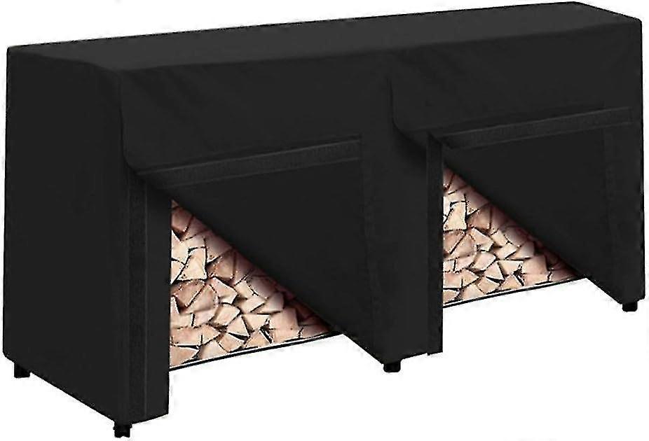 8ft الحطب الرف مع غطاء كومبو مجموعة للماء في الهواء الطلق سجل حامل، الموقد الثقيلة المعبئ لسجلات الفناء تخزين الصلب أنبوبي الخشب كومة