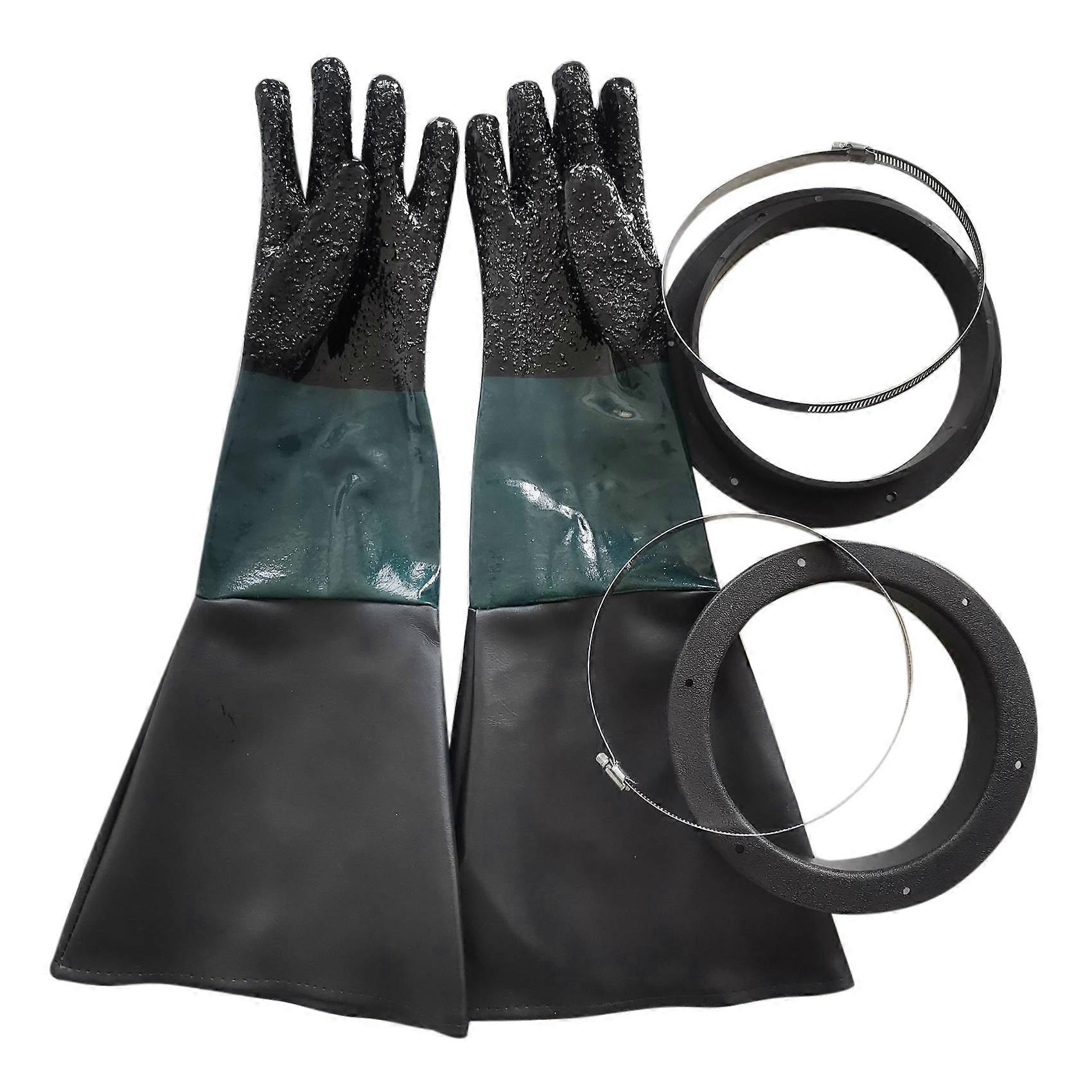 Sandblasting Gloves Sand Parts Blasting Gloves with O Rings for Sandblast Cabinet Sandblasting Glov