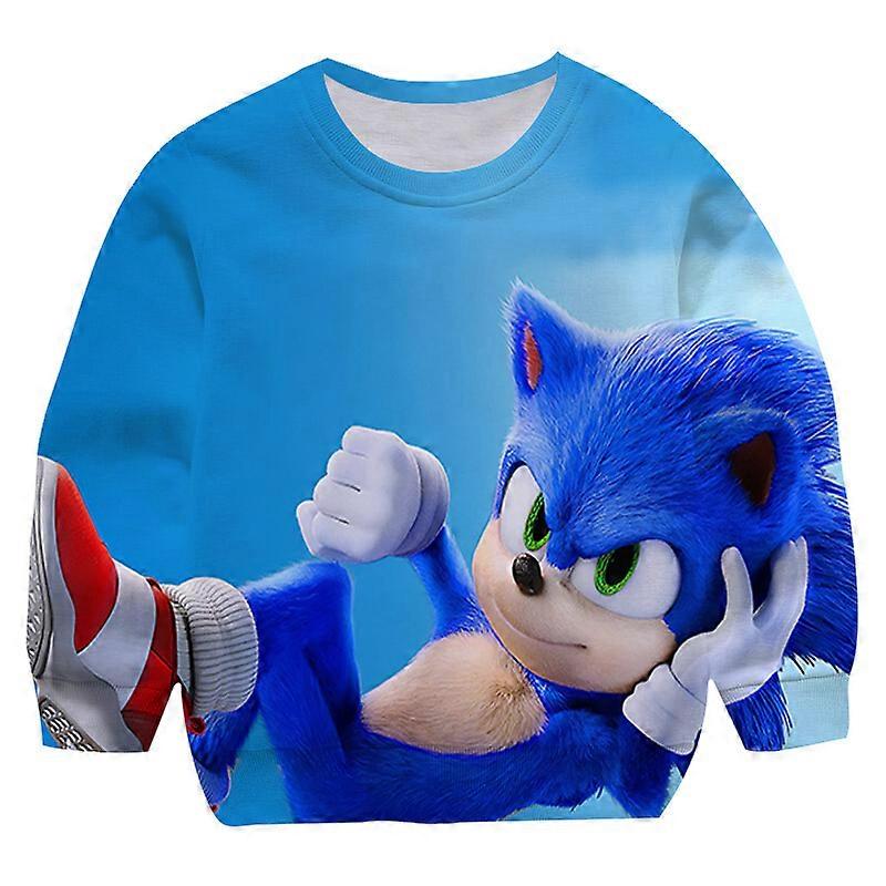 الأولاد الخريف / الشتاء طويلة الأكمام سونيك سويت شيرت أزياء جديدة الأطفال سويت شيرت المراهقين الأولاد سوبر سونيك قمم بلوفر الملابس