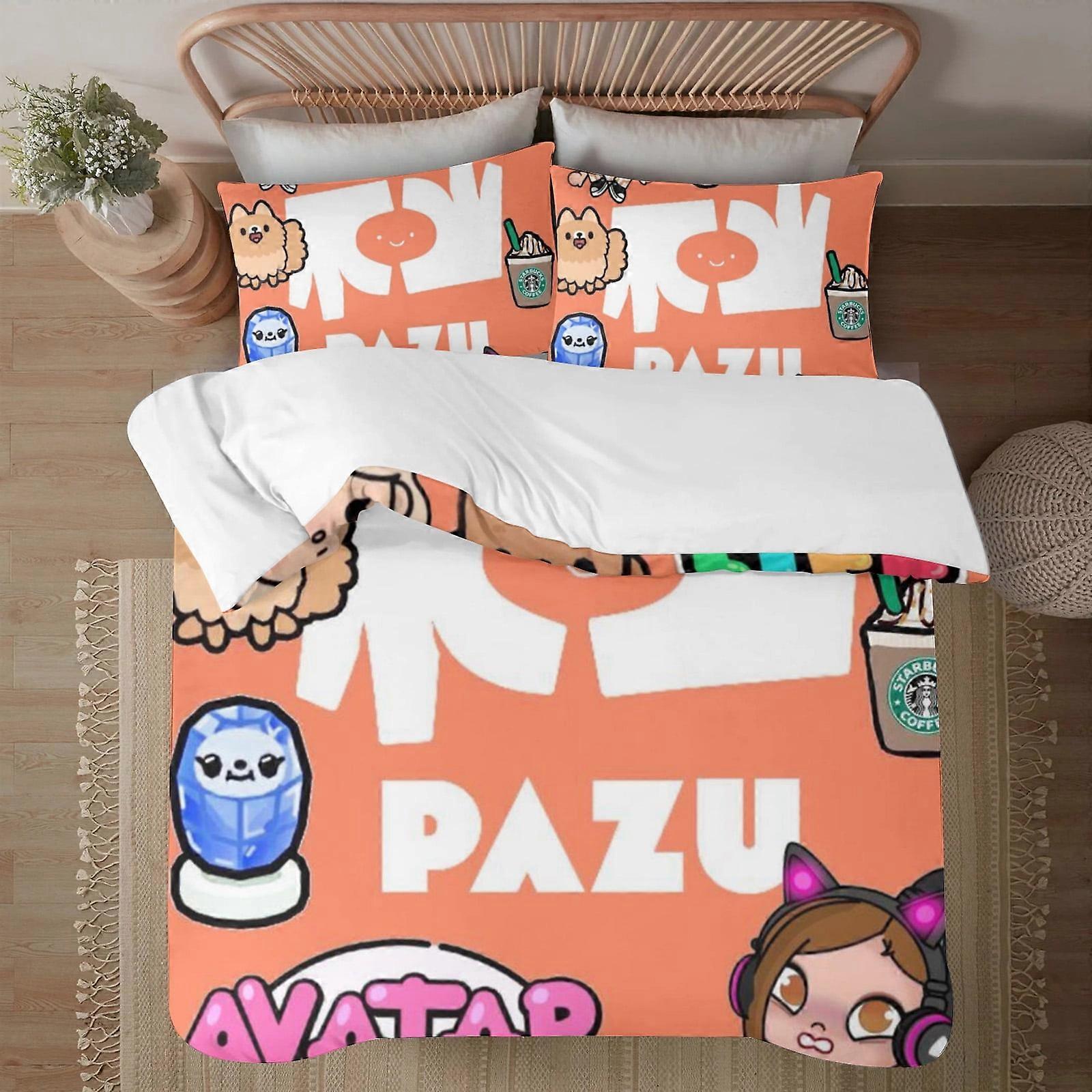 Parure de lit BM258 Toca Life Soft Housse de couette imprimée en 3D Parure de lit avec housse de couette L’ensemble de 3 pièces comprend 2 taies d’oreiller et 1 housse Lavage en machine